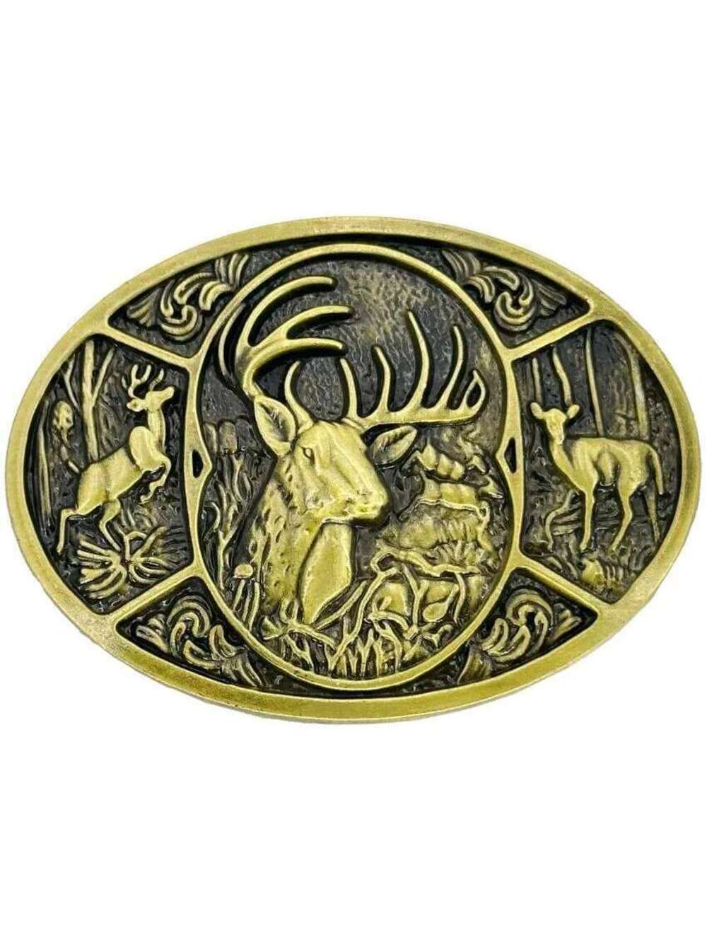 Brass Deer Belt Buckle